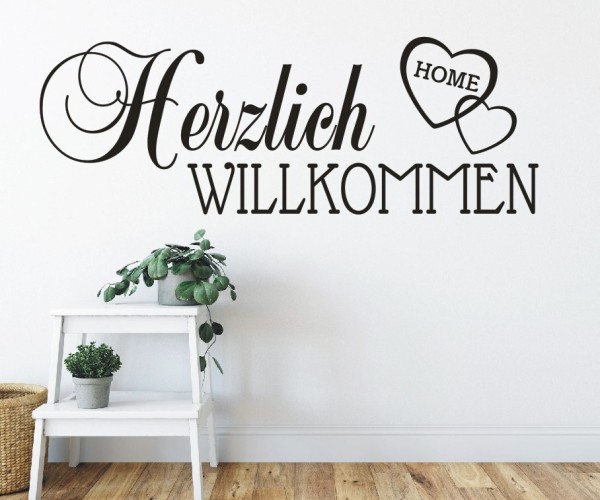 Wandtattoo Spruch | Herzlich Willkommen | 27 | Schöne Wandsprüche für den Flur | ✔Made in Germany  ✔Kostenloser Versand DE