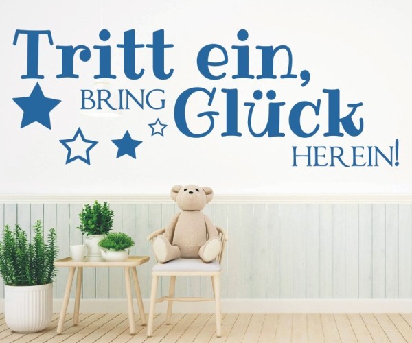 Wandtattoo Spruch | Tritt ein, bring Glück herein! | 11 | Schöne Wandsprüche für den Flur | ✔Made in Germany  ✔Kostenloser Versand DE