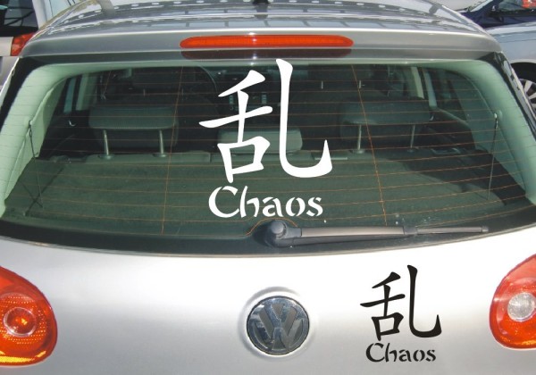 Chinesische Zeichen Aufkleber - Chaos | Dieser Sticker im Design von schönen fernöstlichen Schriftzeichen | ✔Made in Germany  ✔Kostenloser Versand DE