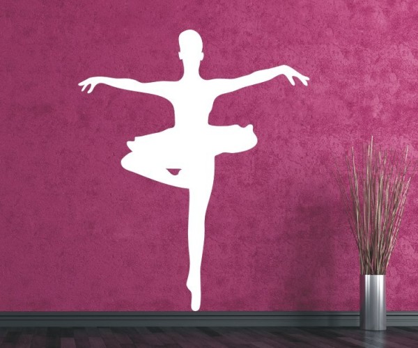 Wandtattoo Sportschatten | Eine Balletttänzerin beim tanzen als Silhouette günstig kaufen