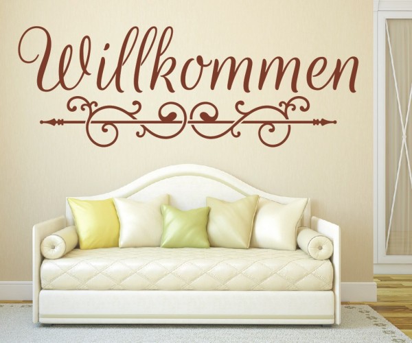 Wandtattoo Spruch | Willkommen | 6 | Schöne Wandsprüche für den Flur | ✔Made in Germany  ✔Kostenloser Versand DE