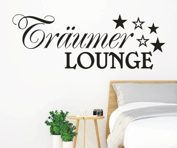 Wandtattoo Spruch | Träumer Lounge | 1 | Schöne Wandsprüche für das Schlafzimmer | ✔Made in Germany  ✔Kostenloser Versand DE