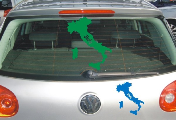 Aufkleber Landkarte Italien | Mit Schriftzug Italy als Silhouette | ✔Made in Germany  ✔Kostenloser Versand DE