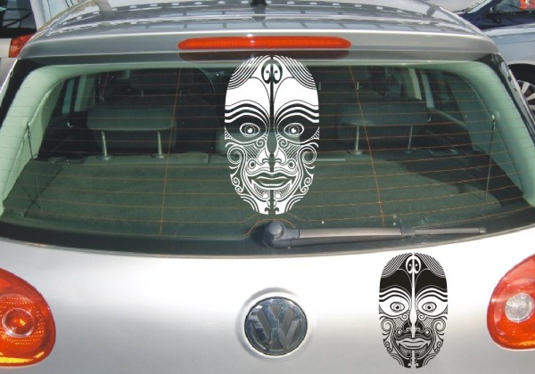 Aufkleber Maori – Masken | Ein schönes Motiv mit kunstvollen Linien aus der Kultur von Neuseeland | 16 | ✔Made in Germany  ✔Kostenloser Versand DE