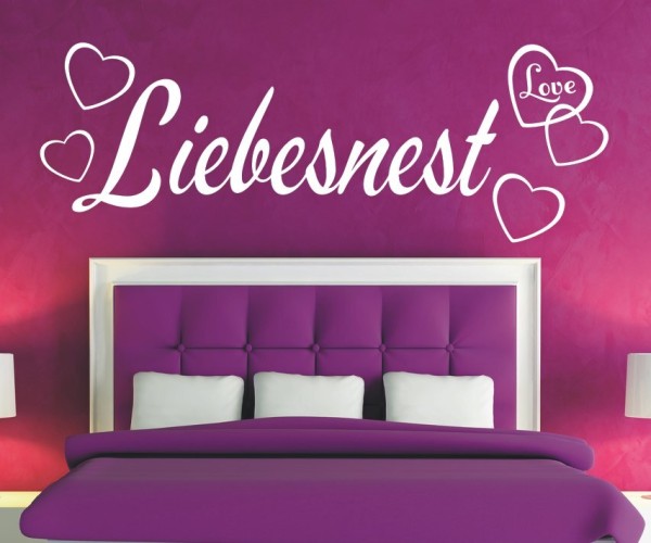Wandtattoo Spruch | Liebesnest | 4 | Schöne Wandsprüche für das Schlafzimmer | ✔Made in Germany  ✔Kostenloser Versand DE