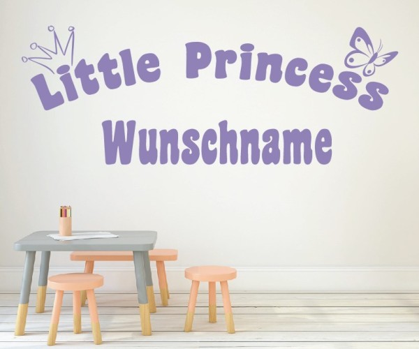 Wandtattoo | Little Princess mit Wunschname für das Kinderzimmer | 23 | günstig kaufen.