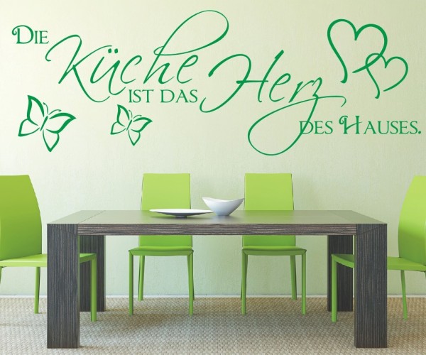 Wandtattoo Spruch | Die Küche ist das Herz des Hauses. | 1 | Schöne Wandsprüche für Küche und Esszimmer