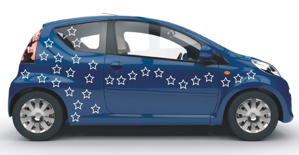 Aufkleber | Mehrteilige Sets mit tollen Sternen als Autoaufkleber | 30 Teile| Motiv 2 | ✔Made in Germany  ✔Kostenloser Versand DE
