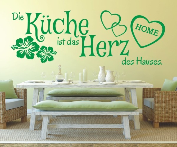 Wandtattoo Spruch | Die Küche ist das Herz des Hauses. | 12 | Schöne Wandsprüche für Küche und Esszimmer | ✔Made in Germany  ✔Kostenloser Versand DE
