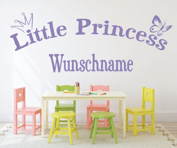Wandtattoo | Little Princess mit Wunschname für das Kinderzimmer | 25 | günstig kaufen.