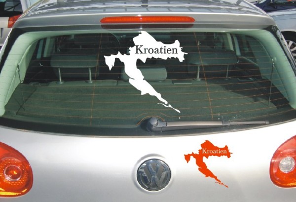 Aufkleber Landkarte Kroatien | Mit Schriftzug Kroatien als Silhouette | ✔Made in Germany  ✔Kostenloser Versand DE