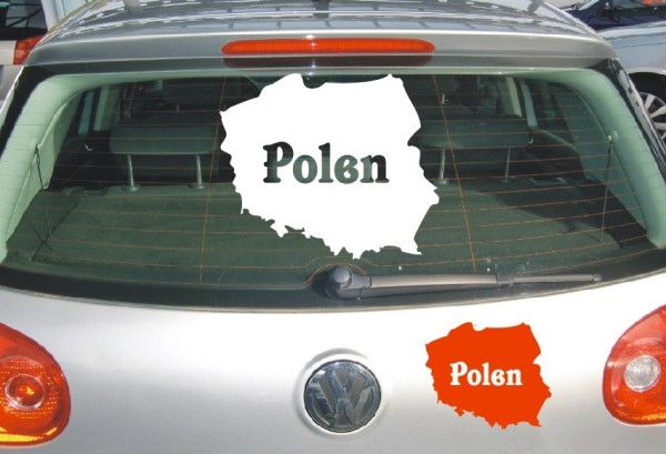 Aufkleber Landkarte Polen | Mit Schriftzug Polen als Silhouette | ✔Made in Germany  ✔Kostenloser Versand DE