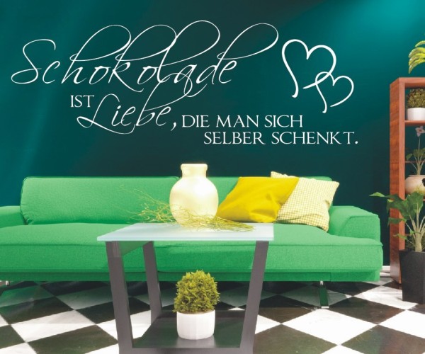 Wandtattoo Spruch | Schokolade ist Liebe, die man sich selber schenkt. | 1 | Schöne Wandsprüche für Küche und Esszimmer | ✔Made in Germany  ✔Kostenloser Versand DE