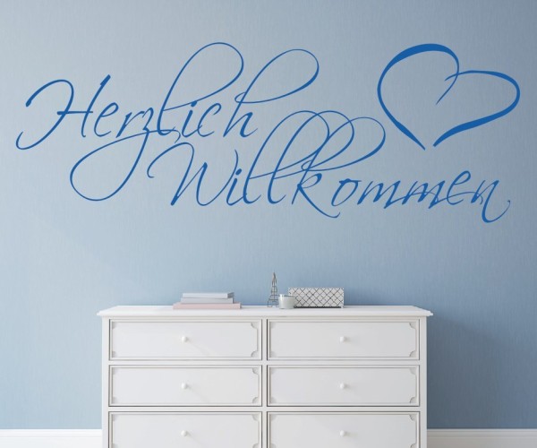 Wandtattoo Spruch | Herzlich Willkommen | 3 | Schöne Wandsprüche für den Flur | ✔Made in Germany  ✔Kostenloser Versand DE