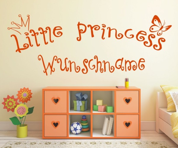 Wandtattoo | Little Princess mit Wunschname für das Kinderzimmer | 21 | günstig kaufen.