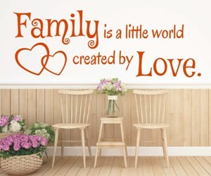 Wandtattoo Raum Wohnzimmer Stube -Family-is-a-little-world-created-by-Love