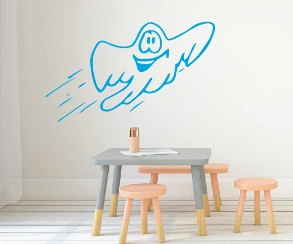 Wandtattoo Kinderzimmer | Süßes Motiv eines fliegenden Gespenst