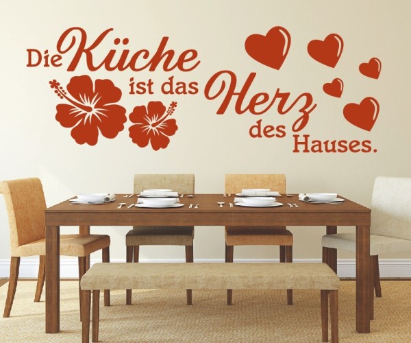 Wandtattoo Spruch | Die Küche ist das Herz des Hauses. | 2 | Schöne Wandsprüche für Küche und Esszimmer | ✔Made in Germany  ✔Kostenloser Versand DE
