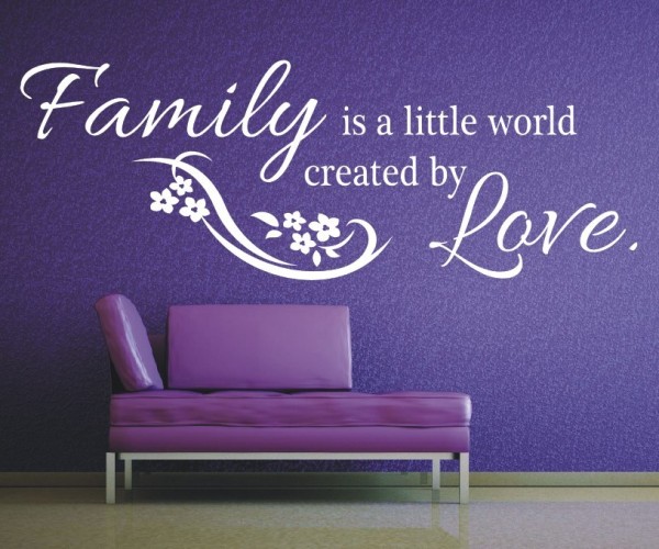 Wandtattoo Spruch | Family is a little world created by Love. | 8 | Schöne englische Wandsprüche für die Familie | ✔Made in Germany  ✔Kostenloser Versand DE