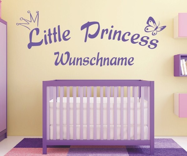 Wandtattoo | Little Princess mit Wunschname für das Kinderzimmer | 15 | günstig kaufen.