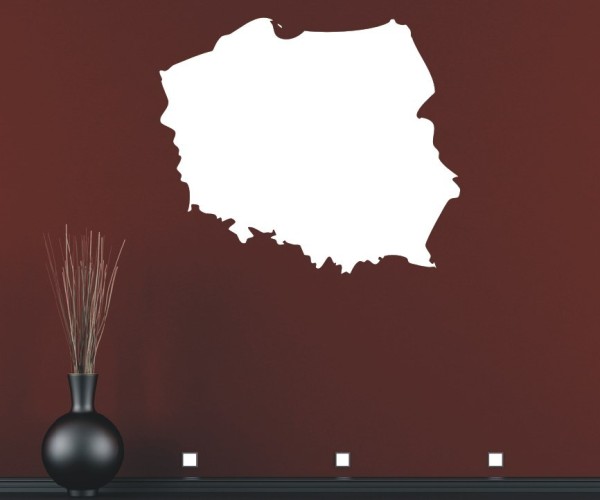 Wandtattoo Landkarte von Polen | Ohne Schriftzug als Silhouette | ✔Made in Germany  ✔Kostenloser Versand DE