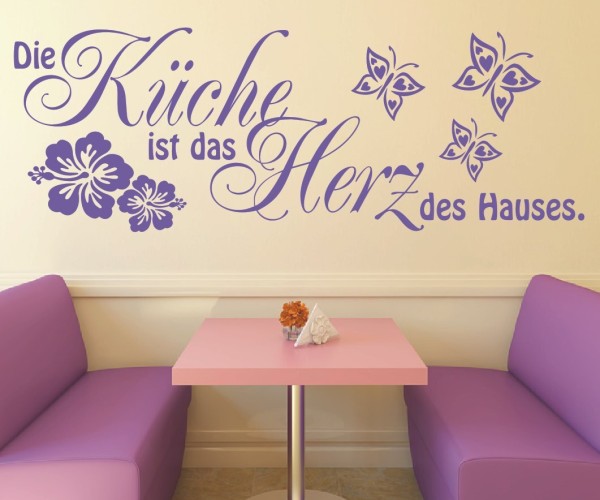 Wandtattoo Spruch | Die Küche ist das Herz des Hauses. | 11 | Schöne Wandsprüche für Küche und Esszimmer | ✔Made in Germany  ✔Kostenloser Versand DE