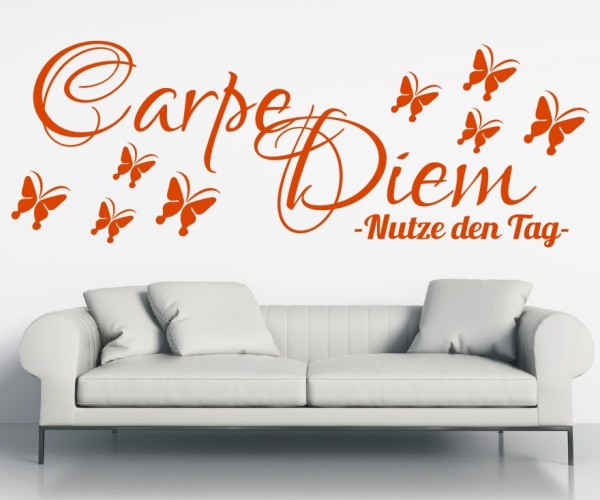 Wandtattoo Spruch | Carpe Diem - Nutze den Tag | 13 | ✔Made in Germany  ✔Kostenloser Versand DE
