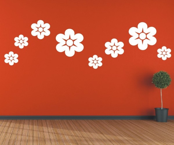 Wandtattoo | Mehrteilige Blumen Sets mit dekorativen Blüten | 8 Teile| Motiv 14 | ✔Made in Germany  ✔Kostenloser Versand DE