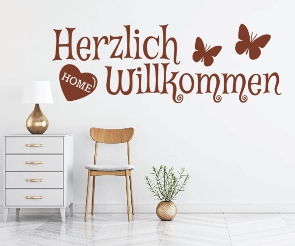 Wandtattoo Spruch | Herzlich Willkommen | 28 | Schöne Wandsprüche für den Flur | ✔Made in Germany  ✔Kostenloser Versand DE