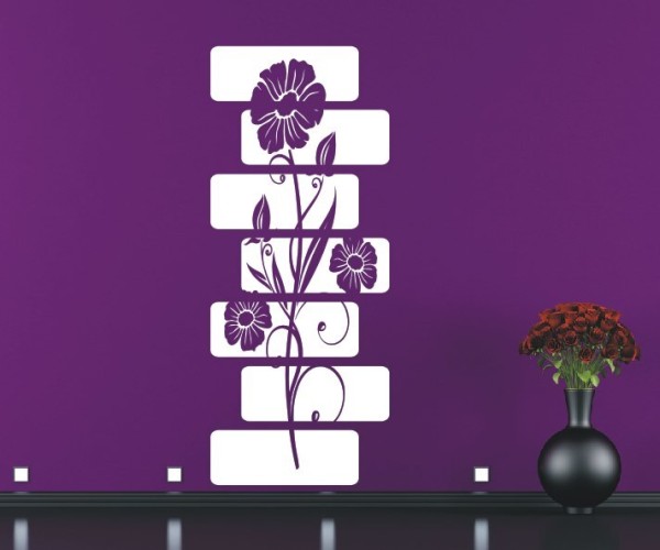 Wandtattoo Banner | Dekoratives Wandbanner mit Blumen, Blüten & Blumenranken | 26 | ✔Made in Germany  ✔Kostenloser Versand DE