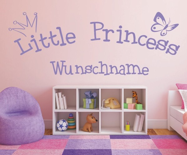 Wandtattoo | Little Princess mit Wunschname für das Kinderzimmer | 8 | günstig kaufen.