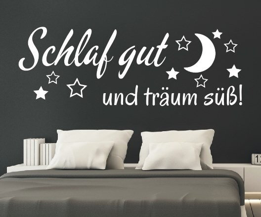 Wandtattoo Spruch | Schlaf gut und träume süß! | 1 | Schöne Wandsprüche für das Schlafzimmer oder das Kinderzimmer | ✔Made in Germany  ✔Kostenloser Versand DE