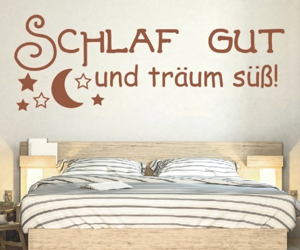 Wandtattoo Spruch | Schlaf gut und träume süß! | 3 | Schöne Wandsprüche für das Schlafzimmer oder das Kinderzimmer | ✔Made in Germany  ✔Kostenloser Versand DE