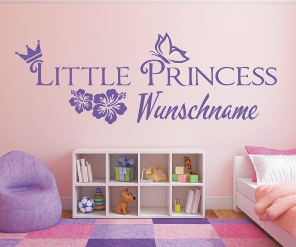 Wandtattoo | Little Princess mit Wunschname für das Kinderzimmer | 4 | günstig kaufen.