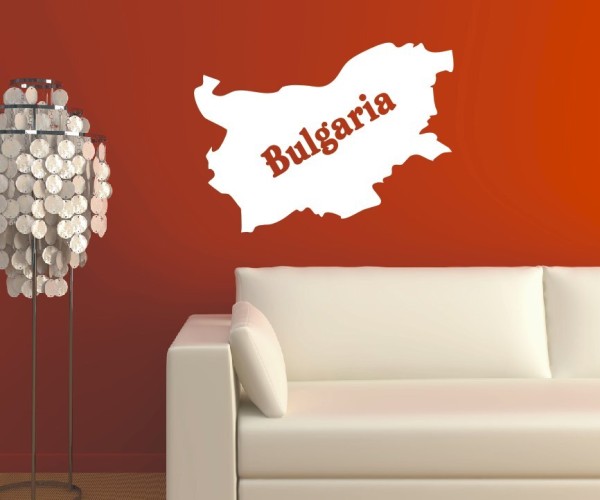 Wandtattoo Landkarte von Bulgarien | Mit Schriftzug Bulgaria als Silhouette | ✔Made in Germany  ✔Kostenloser Versand DE