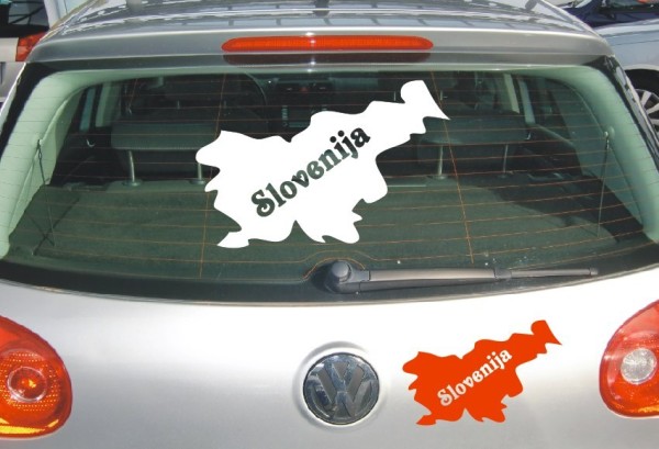 Aufkleber Landkarte Slowenien | Mit Schriftzug Slovenija als Silhouette | ✔Made in Germany  ✔Kostenloser Versand DE