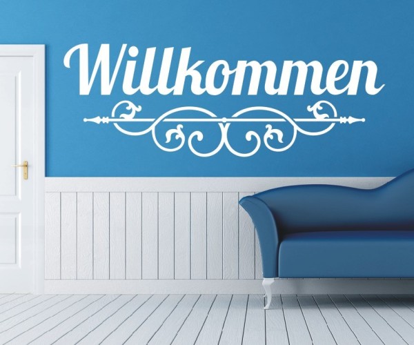 Wandtattoo Spruch | Willkommen | 4 | Schöne Wandsprüche für den Flur | ✔Made in Germany  ✔Kostenloser Versand DE
