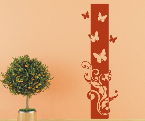 Wandtattoo Banner | Dekoratives Wandbanner mit Blumen, Blüten & Blumenranken | 106 | ✔Made in Germany  ✔Kostenloser Versand DE