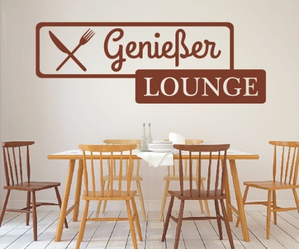 Wandtattoo Spruch | Genießer Lounge | 2 | Schöne Wandsprüche für Küche und Esszimmer | ✔Made in Germany  ✔Kostenloser Versand DE
