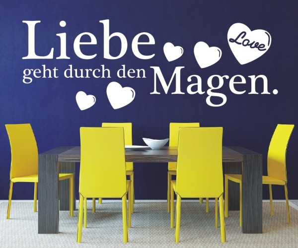 Wandtattoo Spruch | Liebe geht durch den Magen. | 6 | Schöne Wandsprüche für Küche und Esszimmer
