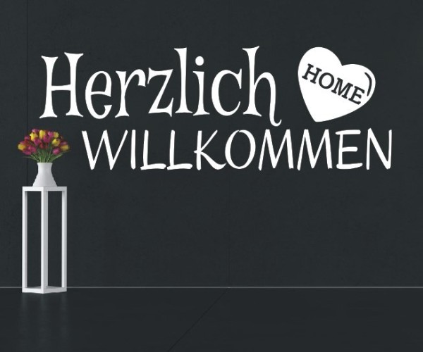 Wandtattoo Spruch | Herzlich Willkommen | 17 | Schöne Wandsprüche für den Flur | ✔Made in Germany  ✔Kostenloser Versand DE