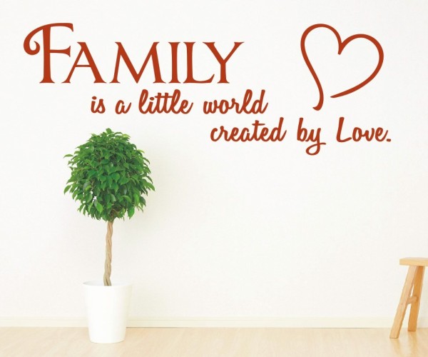 Wandtattoo Spruch | Family is a little world created by Love. | 3 | Schöne englische Wandsprüche für die Familie | ✔Made in Germany  ✔Kostenloser Versand DE