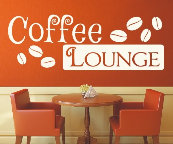 Wandtattoo Spruch | Coffee Lounge - Kaffee | 4 | Schöne Wandsprüche für Küche und Esszimmer | ✔Made in Germany  ✔Kostenloser Versand DE
