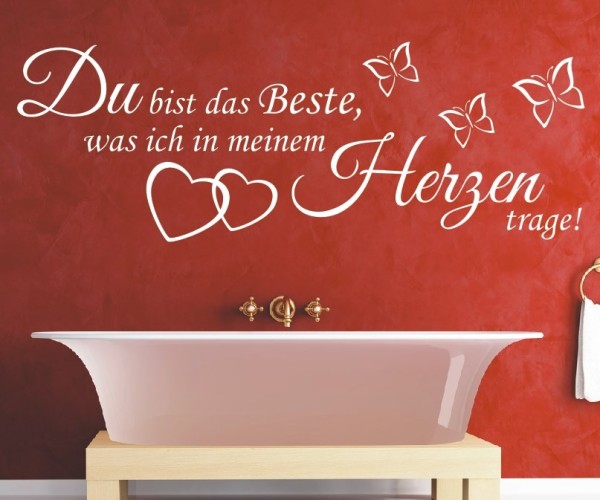 Wandtattoo Spruch | Du bist das Beste, was ich in meinem Herzen trage! | 2 | Schöne Wandsprüche für die Liebe | ✔Made in Germany  ✔Kostenloser Versand DE