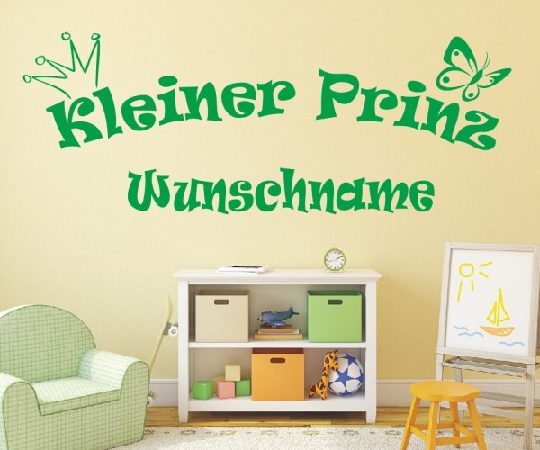 Wandtattoo | Kleiner Prinz mit Wunschname für das Kinderzimmer | 18 | günstig kaufen.
