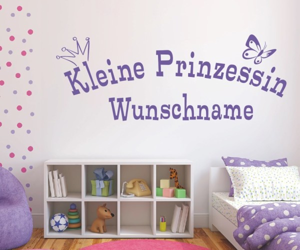 Wandtattoo | Kleine Prinzessin mit Wunschname für das Kinderzimmer | 6 | günstig kaufen.