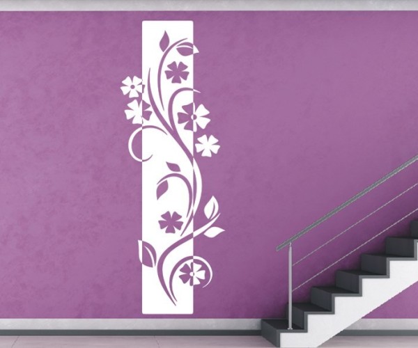Wandtattoo Banner | Dekoratives Wandbanner mit Blumen, Blüten & Blumenranken | 91 | ✔Made in Germany  ✔Kostenloser Versand DE
