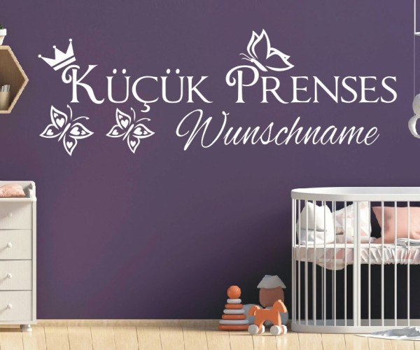 Wandtattoo | Kücük Prenses mit Wunschname für das Kinderzimmer | 3 | günstig kaufen.