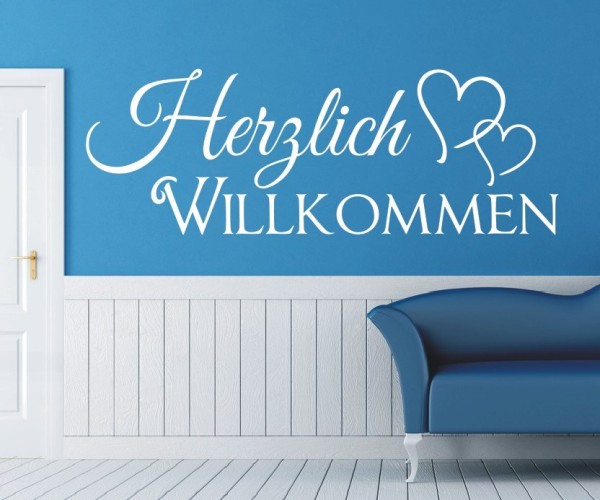 Wandtattoo Spruch | Herzlich Willkommen | 2 | Schöne Wandsprüche für den Flur | ✔Made in Germany  ✔Kostenloser Versand DE