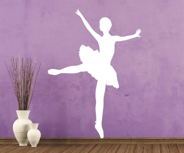 Wandtattoo Sportschatten | Eine Ballerina beim Ballett am tanzen als Silhouette | 2 günstig kaufen